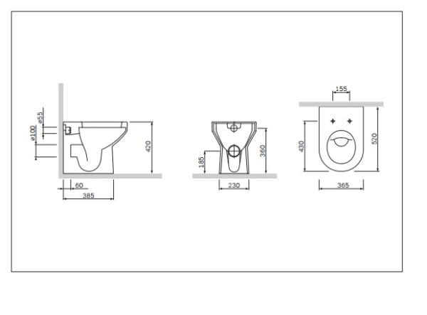 Унитаз Am.Pm Spirit C701438WH приставной