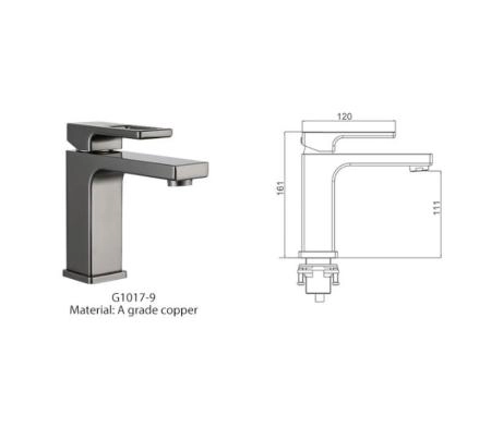 Смеситель Gappo G1017-9 для раковины оружейная сталь