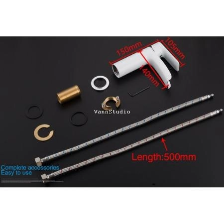 Смеситель Gappo G1048-8 для раковины, белый хром