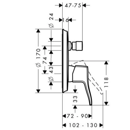 Hansgrohe Metris Classic 31485000 смеситель для ванны для 01800180