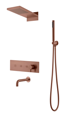 Встроенная душевая система Boheme FUSION, трехпозиционная Brushed Bronze с изливом 130-2-BRB