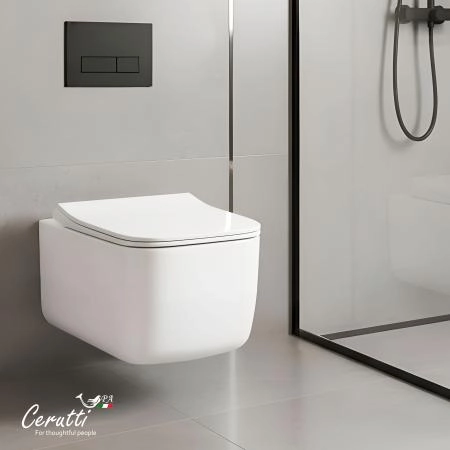 Унитаз подвесной CeruttiSPA ТАЦИТО (TACITO) Aria Tornado CT12033 безободковый (525х360х320)