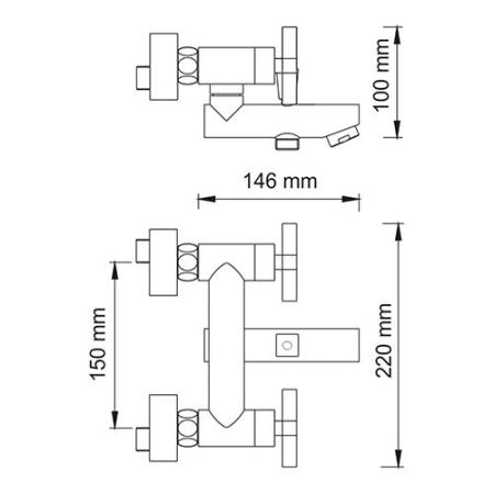 Смеситель для ванны WasserKraft Weser 7801 хром