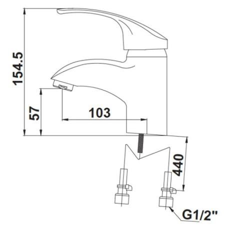 Смеситель для раковины KAISER Classic (16011) хром