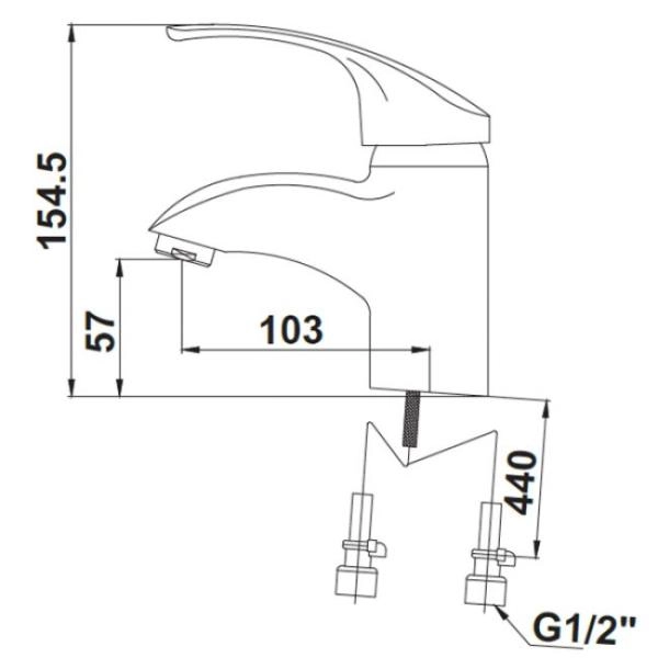Смеситель для раковины KAISER Classic (16011) хром