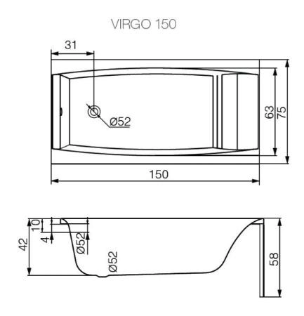 Ванна Cersanit Virgo 150x75 см