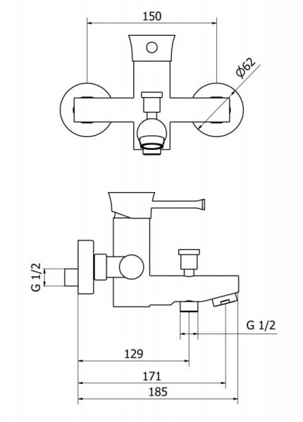 Смеситель CEZARES POSITANO-VM-01 для ванны,хром