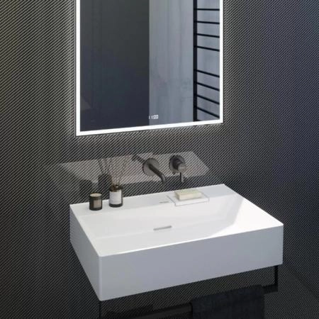 Раковина Kerama Marazzi LOGICA ЛОДЖИКА LO.wb.70.0 мебельная\подвесная без отверстий 70, белая глянцевая