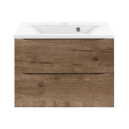 Тумба под раковину Vincea Mia 650 подвесная, 2 выкатных ящика soft close, V.Oak