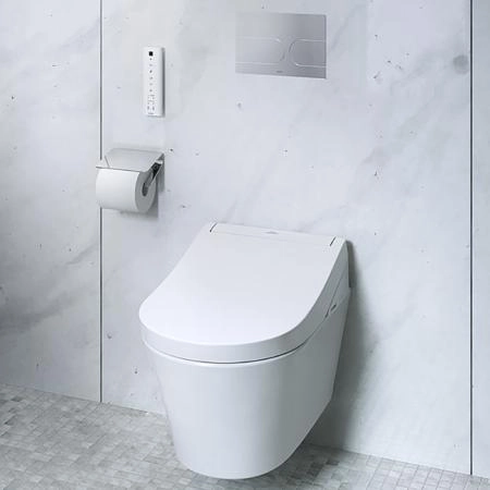 TOTO RG Унитаз 38x58x33.5см., подвесной, безободковый, с сиденьем Washlet RG Lite, цвет: белый глянцевый