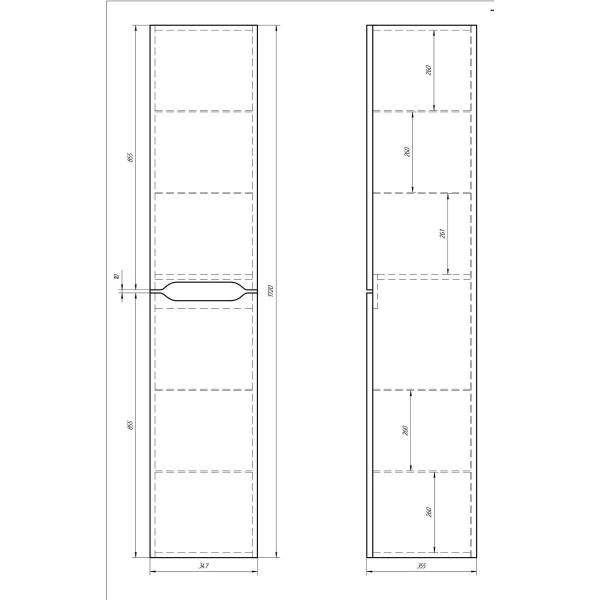 Шкаф-колонна DREJA QL 99.0009 35 см, белый