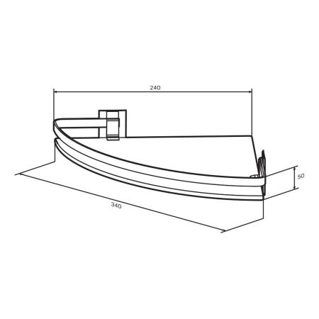 Стеклянная полка угловая AM.PM Sense L A7456100 серебристый 34 см