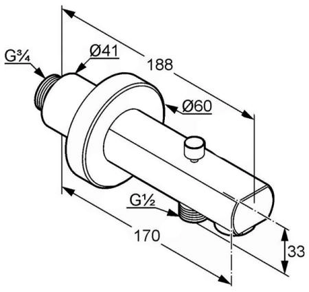 Излив Kludi Zenta 1350105 для ванны