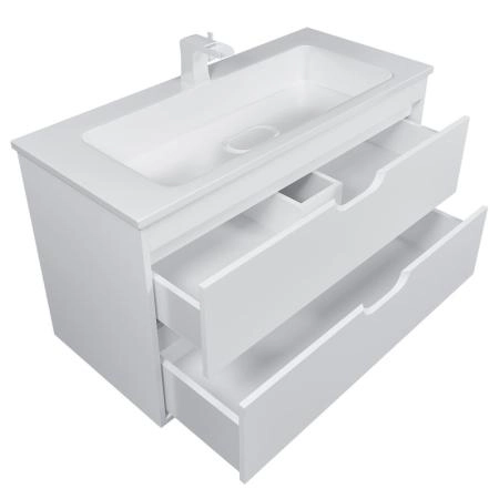 Тумба под раковину для ванной Uperwood Modul 100 см, подвесная, матовая, белая