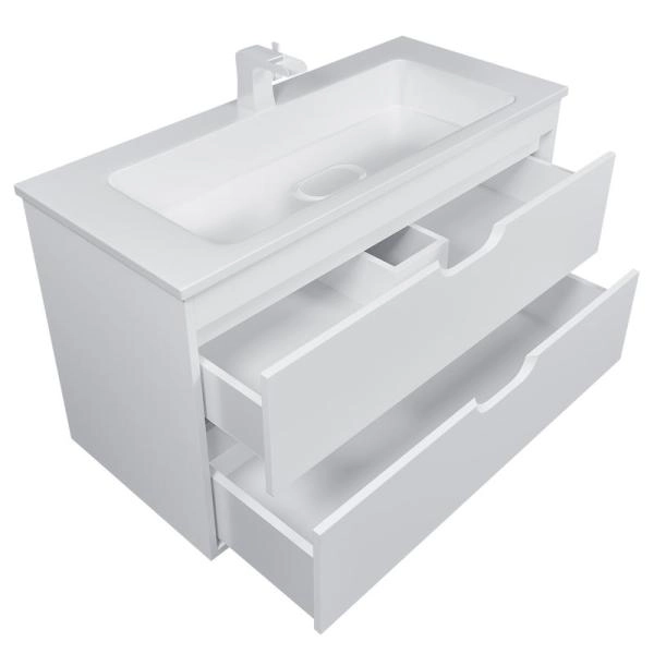 Тумба под раковину для ванной Uperwood Modul 100 см, подвесная, матовая, белая