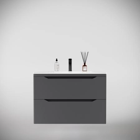 Тумба подвесная Style Line Марелла 80 (2 ящ.) Люкс антискрейтч серый, PLUS