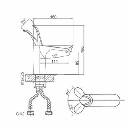 Смеситель для раковины D&K Venice Baciano (DA1032141)