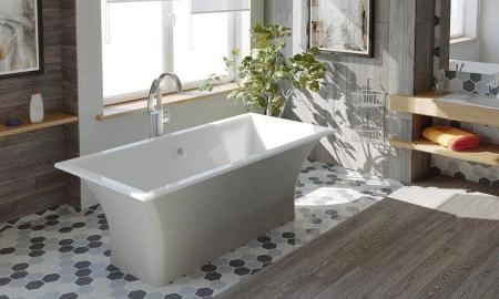 Ванна GOOD DOOR Мадрид 170х80 литьевой мрамор серый