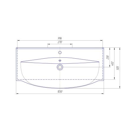 Раковина Kirovit Элвис 105 см подвесная