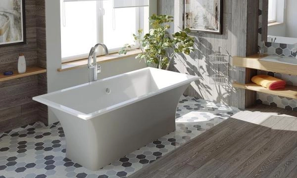 Ванна GOOD DOOR Мадрид 170х80 литьевой мрамор серый