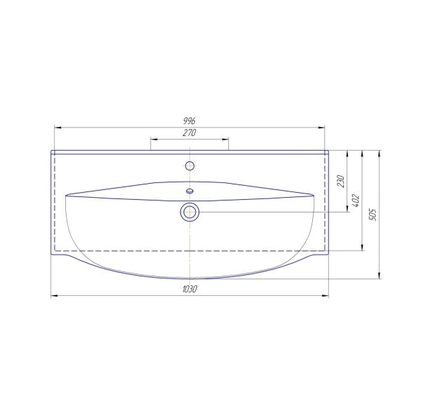 Раковина Kirovit Элвис 105 см подвесная