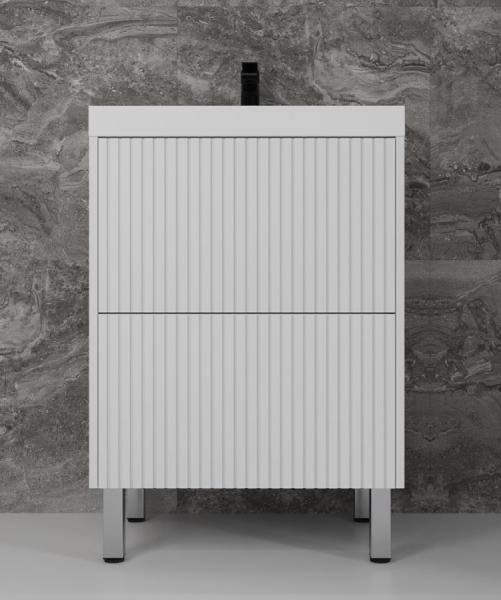 Тумба напольная Style Line Стокгольм 60, Classic 60, (2 ящ.) белый рифленый софт, PUSH