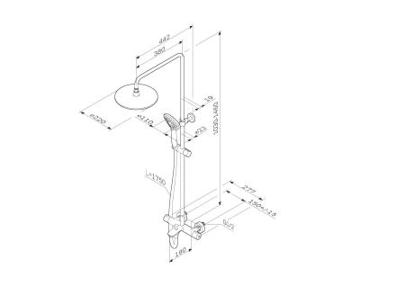 Душевая система для ванны AM.PM Gem F0790510 термостат хром