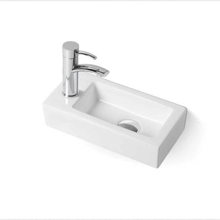 Раковина керамическая Vincea VBS-133L, 370*180*90, подвесная, цвет белый, левая