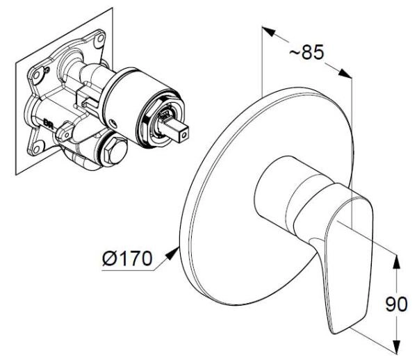 Смеситель для душа Kludi Pure&Solid 346550575
