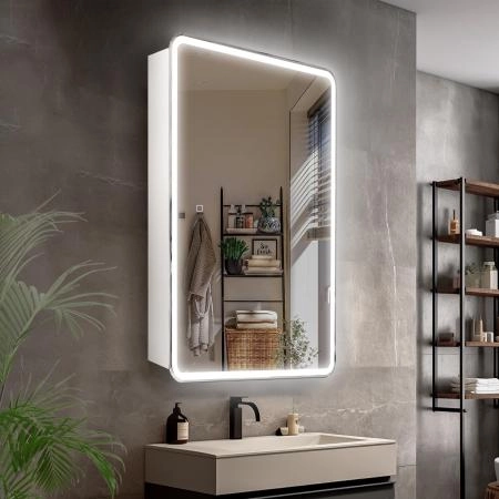 Зеркало Style Line-шкаф Каре 40*80 универсальное с подсветкой, сенсор с диммером на зеркале