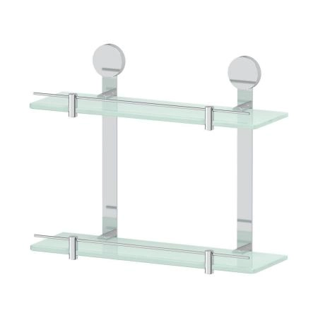 Полка 2-х ярусная 40 cm матовое стекло;  ARTWELLE Harmonie HAR 037 хром