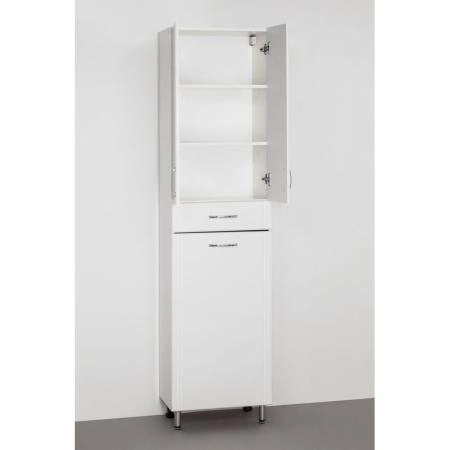 Пенал для ванной Style Line Эко Стандарт 48 с бельевой корзиной напольный с ящиком