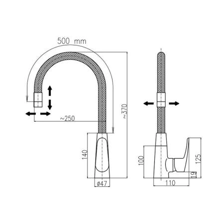 Смеситель Rav Slezak AMUR AM719.5/11C для кухни, цвет Черный