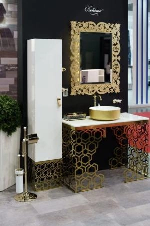 Зеркало Boheme Caprice прямоугольное 80х100 553, золото поталь с подсветкой