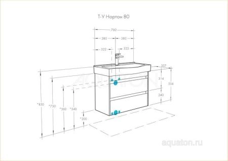 Тумба под раковину AQUATON Нортон 80 белая 1A248901NT010