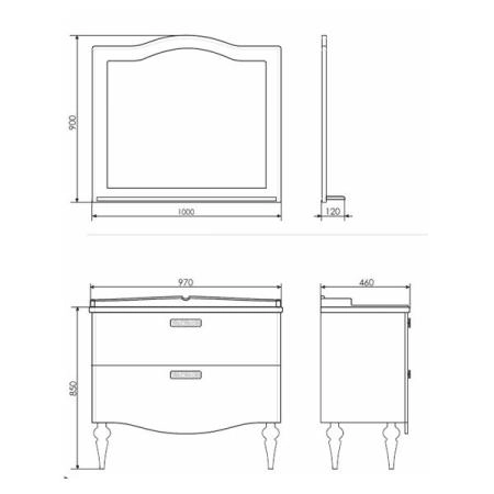 Зеркало Comforty Монако-100 белый глянец