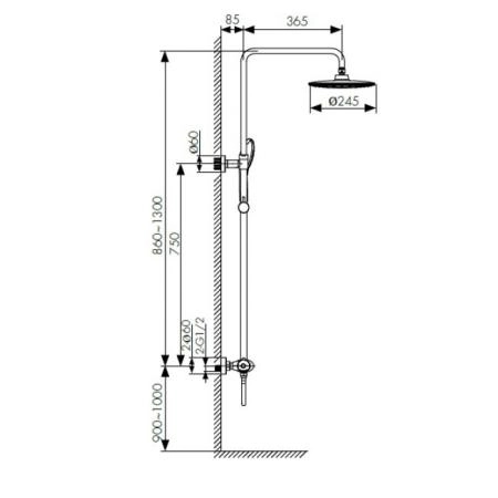 Душевая система KAISER Plane (07177) с термостатом хром
