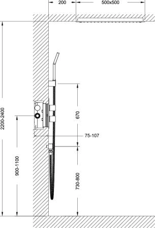 Душевая система встроенная с термостатом Timo Petruma SX-5029/17SM золото матовое