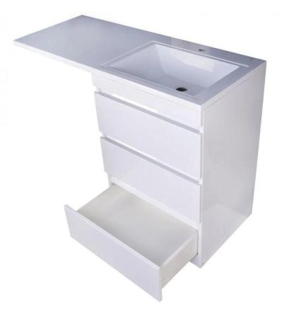 Тумба напольная Style Line Даллас 120 (3 ящ.) Люкс белая, PLUS