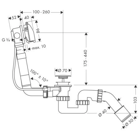 Hansgrohe Exafill 58123000 налив/слив/перелив