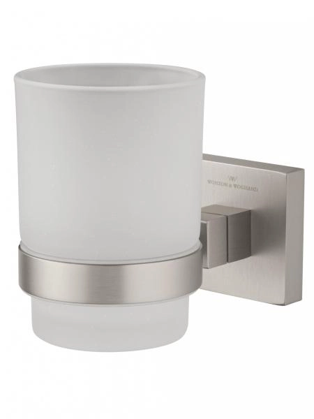 Стакан для зубных щеток с держателем WONZON & WOGHAND POLO, Брашированный никель (WW-8921-BN)