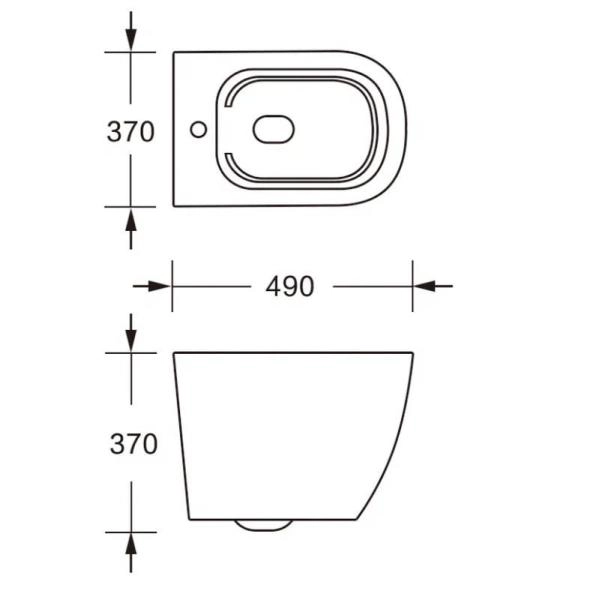 Унитаз Cerutti SPA SELLA Aria Tornado MMB подвесной безободковый черный мрамор матовый со смывом торнадо CT9531 (490х370х370)