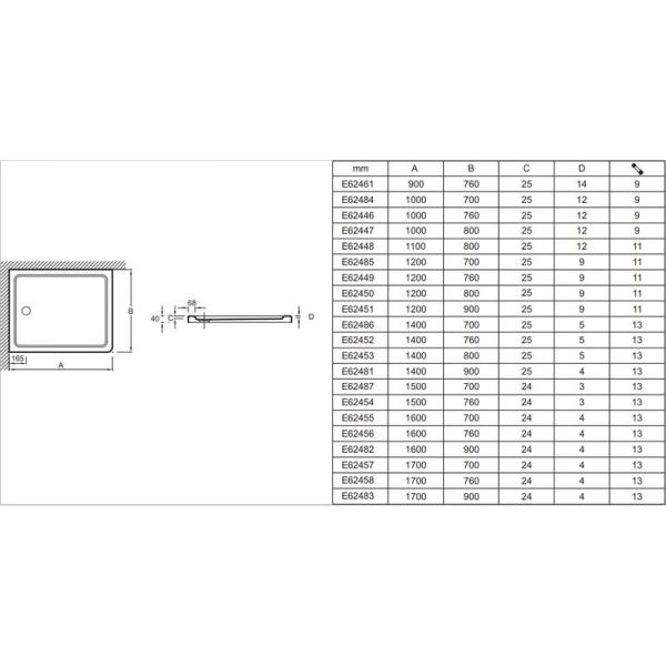 Поддон для душа Jacob Delafon FLIGHT E62482-00 160x90 см литьевой мрамор