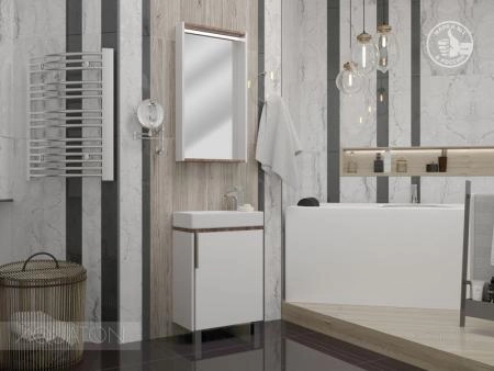 Тумба под раковину AQUATON Бэлла белый, джарра 1A221501BBAZ0