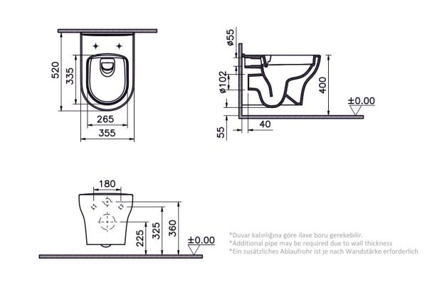 Подвесной унитаз VitrA Zentrum Round