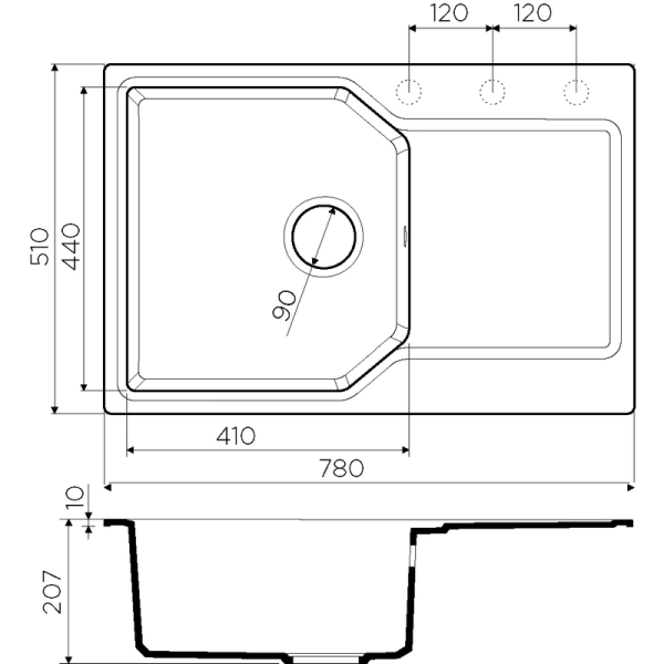 Кухонная мойка Omoikiri Yonaka 78-LB-PA 4993337, 780х510, пастила