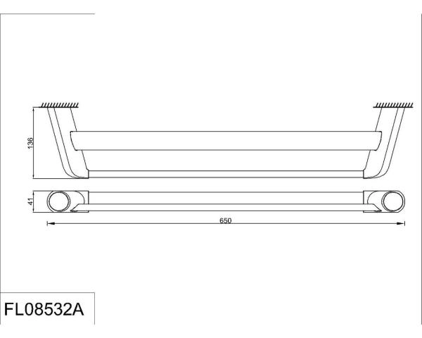 Полотенцедержатель двойной 60 см RUSH Flores (FL08532A)