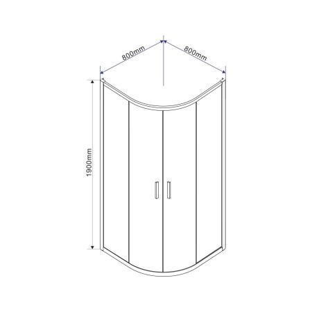 Душевой уголок Vincea Garda VSQ-1G800CH, 800*800, хром, стекло шиншилла