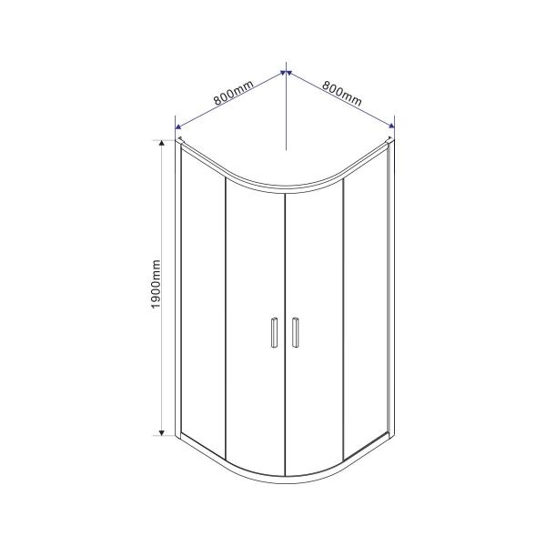 Душевой уголок Vincea Garda VSQ-1G800CH, 800*800, хром, стекло шиншилла