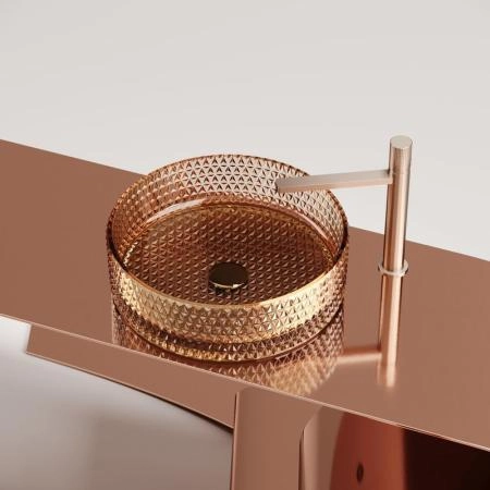 Умывальник чаша накладная круглая (цвет бежевый) Cristal 360x360x112мм